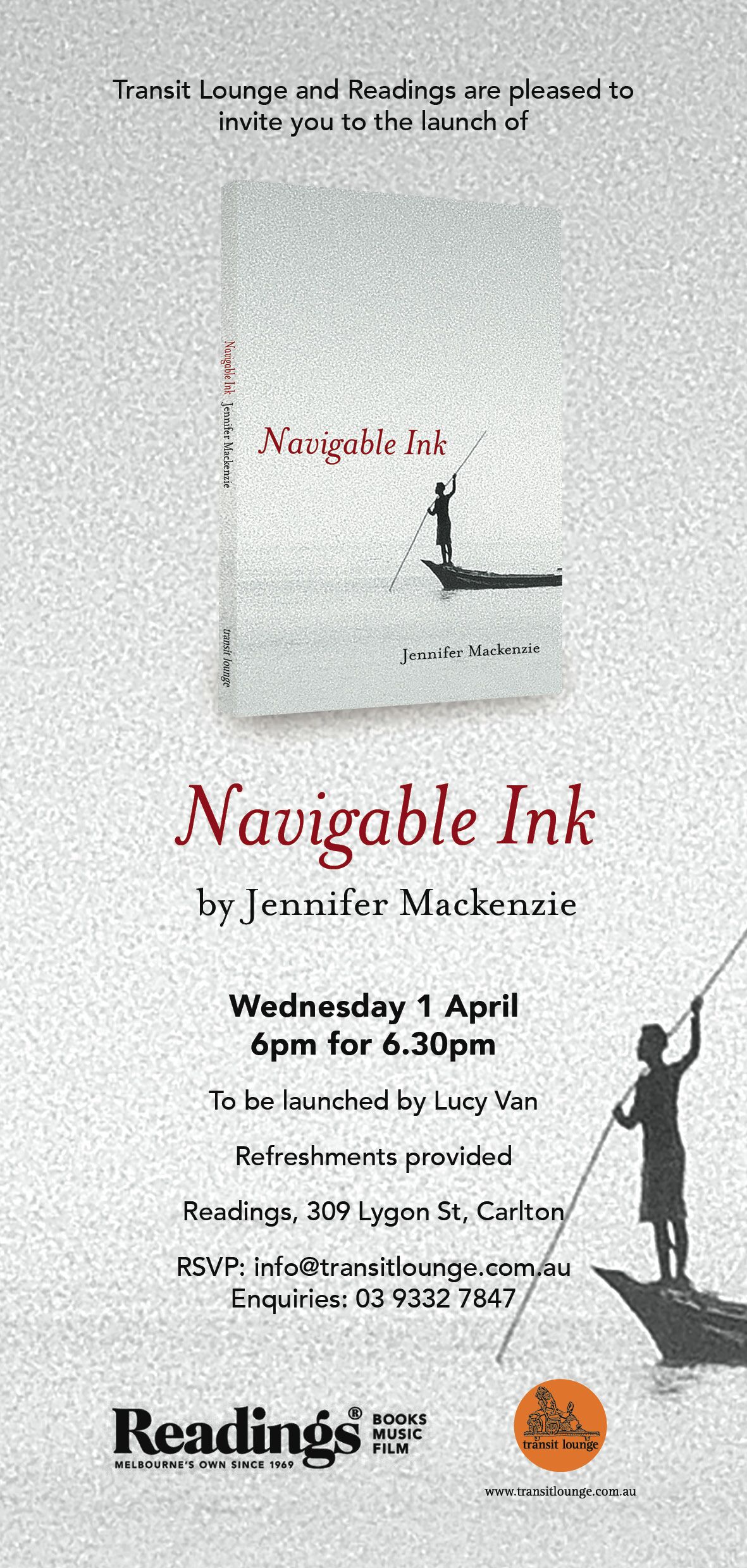 Launch of Navigable Ink by Jennifer Mackenzie POSTPONED for now